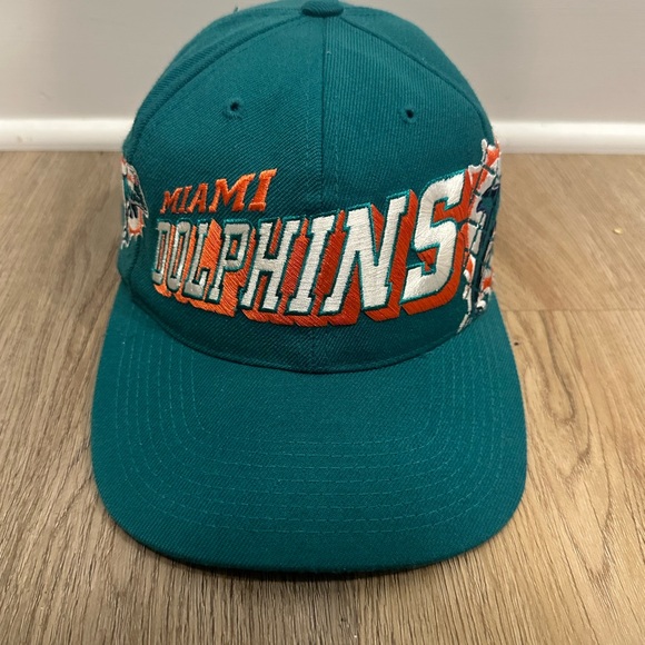 1991 Sports Specialties NFL ProLine Miami Dolphins Grid Wool Snapback Hat Cap - Picture 10 of 10